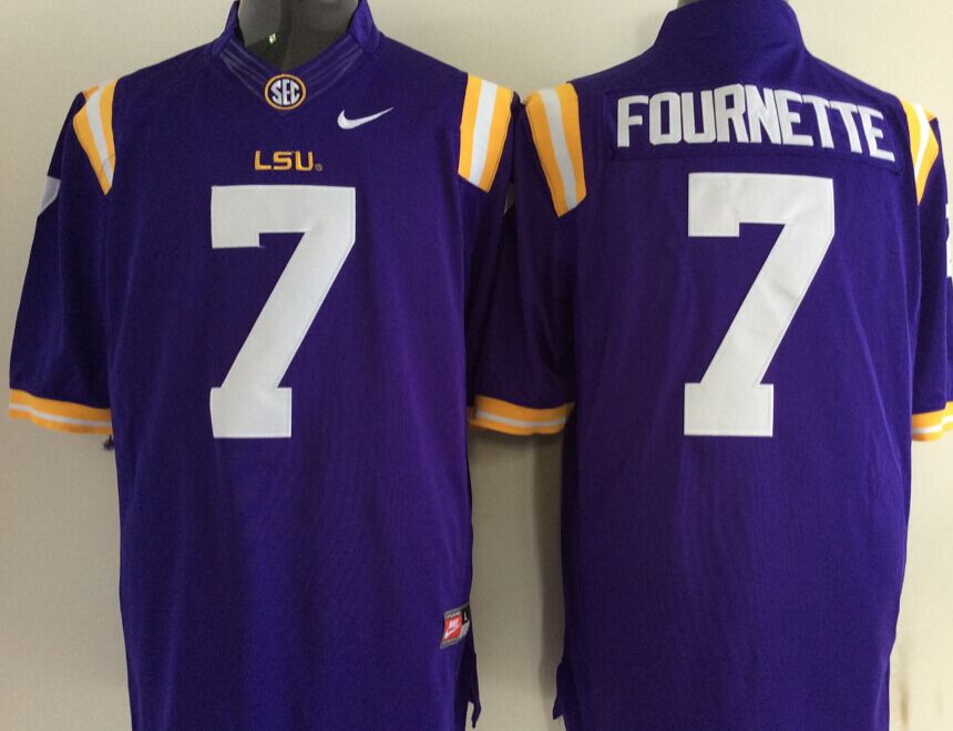 Men's LSU Tigers Leonard Fournett #7 Purple Jersey
